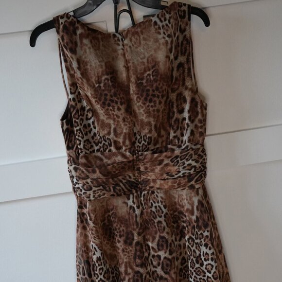 NWT, Patra, Vintage Leopard Sleeveless Fit & Flare Dress, Brown, Black, Tan - Picture 4 of 8